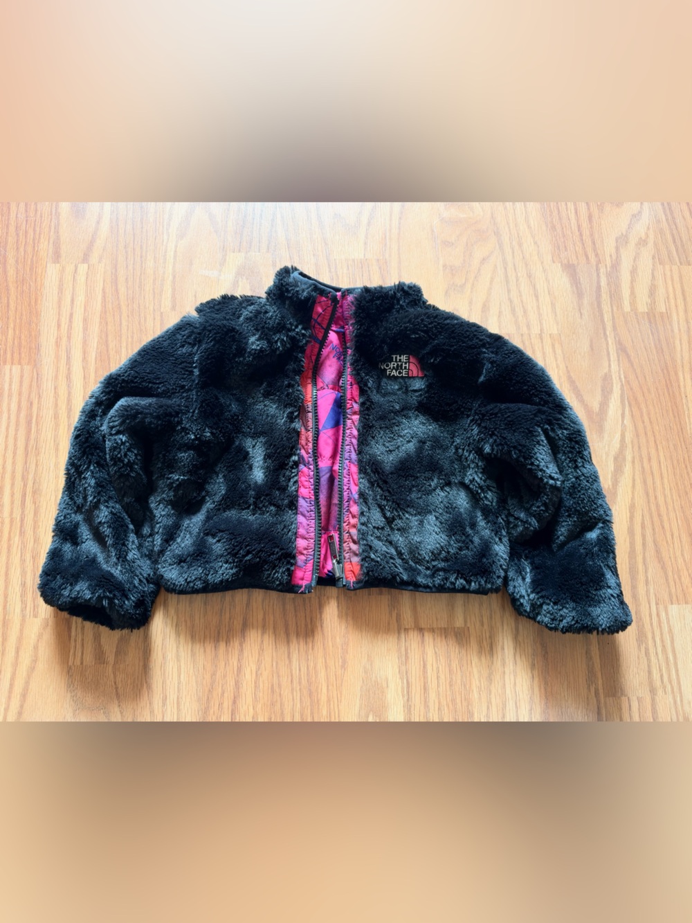 The North Face REVERSIBLE Girls Black & PINK Jacket